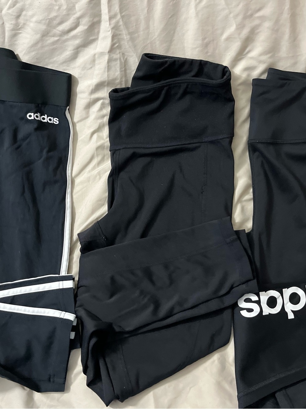 3 Pair of Adidas Black Athletic Leggings -